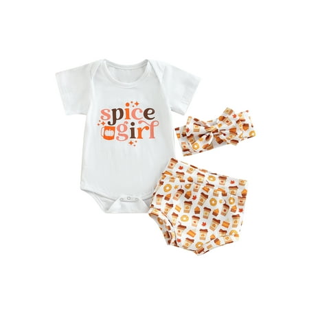Amuver Infant Baby Harvest Festival Clothes Set Short Sleeve Pumpkin/Letter Print Romper + Print Triangle Shorts + Bow Headband
Amuver Infant Baby Harvest Festival Clothes Set Short Sleeve Pumpkin/Letter Print Romper + Print Triangle Shorts + Bow Headband