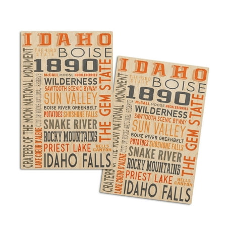Idaho Typography (4x6 Birch Wood Postcards 2-Pack Stationary Rustic Home Wall Decor)
Idaho Typography (4x6 Birch Wood Postcards 2-Pack Stationary Rustic Home Wall Decor)