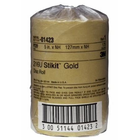 3M 3M - 01423 - Stikit Gold Paper Disc Roll 216U 5 in x NH P220 A-weight