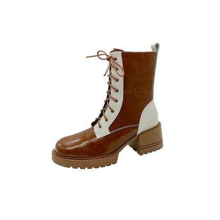 Ritualay Women Slip Resistant Booties Lightweight British Outdoor Walking Lace Up Fashion Shoes Brown 5.5
Ritualay Women Slip Resistant Booties Lightweight British Outdoor Walking Lace Up Fashion Shoes Brown 5.5
