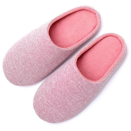 Womens Breathable Cotton House Slide Slippers Soft Comfy Bedroom Memory Foam Scuff Size 5-13