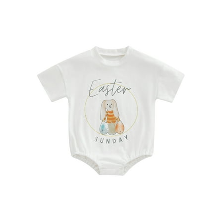 Coduop Infant Baby Easter Jumpsuit Cartoon Rabbit Letter Print Short Sleeve Bodysuit Rompers
Coduop Infant Baby Easter Jumpsuit Cartoon Rabbit Letter Print Short Sleeve Bodysuit Rompers