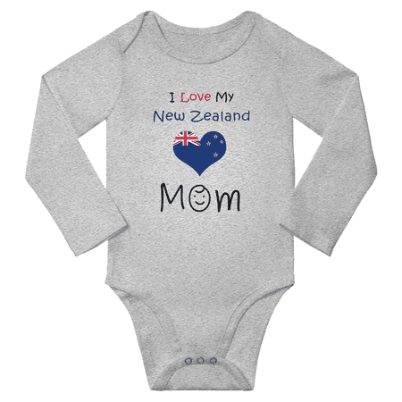 I Love My New Zealand Mom Baby Long Slevve Bodysuit Outfits (Gray 6-12 Months)
I Love My New Zealand Mom Baby Long Slevve Bodysuit Outfits (Gray 6-12 Months)