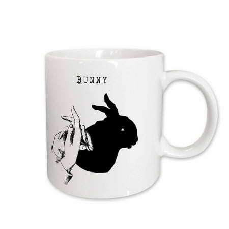 3dRose Bunny Hand Shadow Puppet Ceramic Mug 15-ounce