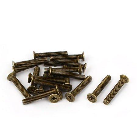 M5 x 30mm GB819 Flat Head Countersunk Screws Brass Tone 20 Pcs