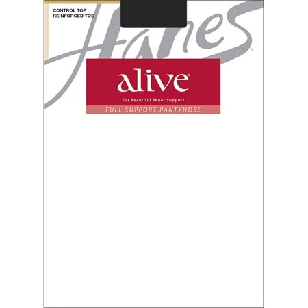 Hanes Alive Full Support Control Top Reinforced Toe Pantyhose Jet D Women s