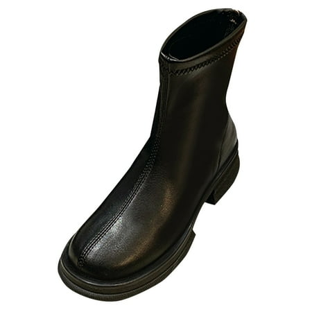 XINSHIDE Women Ankle Boots Autumn And Winter Fashion Comfortable Simple Solid Color British Style Round Toe Square Heel Back Zipper Shoes For Women
XINSHIDE Women Ankle Boots Autumn And Winter Fashion Comfortable Simple Solid Color British Style Round Toe Square Heel Back Zipper Shoes For Women