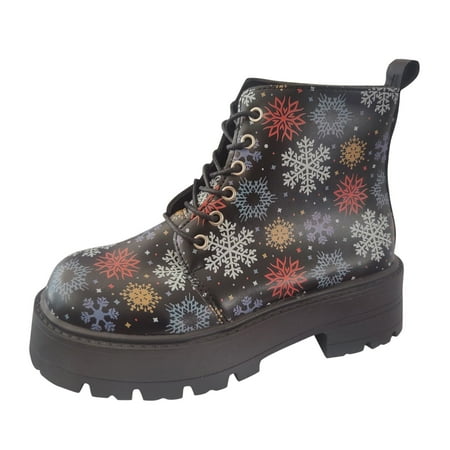 SZXZYGS Boots Women s Autumn and Winter Snowflake Platform Lace Up Ankle Boots Fashion Round Toe Non Slip Boots
SZXZYGS Boots Women s Autumn and Winter Snowflake Platform Lace Up Ankle Boots Fashion Round Toe Non Slip Boots
