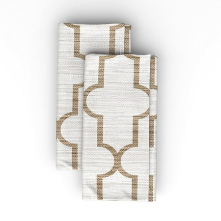 Cotton Sateen Dinner Napkins (Set of 2) - Moroccan Quatrefoil Tan Horizontal Print Cloth Dinner Napkins by Spoonflower
Cotton Sateen Dinner Napkins (Set of 2) - Moroccan Quatrefoil Tan Horizontal Print Cloth Dinner Napkins by Spoonflower