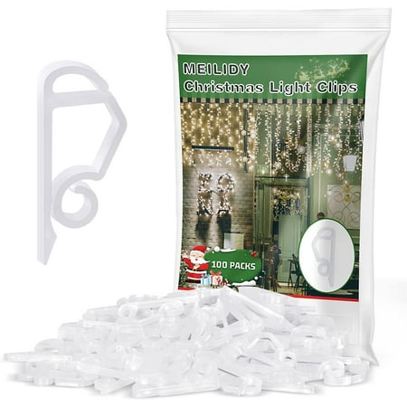 Weatherproof Christmas Light Clips - Set of 100 Gutter Clip Hooks for Outdoor String Lights
Weatherproof Christmas Light Clips - Set of 100 Gutter Clip Hooks for Outdoor String Lights