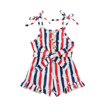 4th of July Toddler Girl Jumpsuit Shorts Summer Star Stripe Print Sleeveless Independence Day Rompers Playsuit Belt
4th of July Toddler Girl Jumpsuit Shorts Summer Star Stripe Print Sleeveless Independence Day Rompers Playsuit Belt
