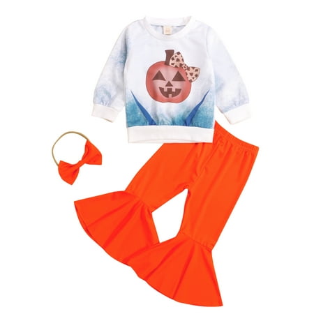 Sunisery Halloween Kids Baby Girls Clothes Sets Bow Pumpkin Print Long Sleeve Sweatshirt Flare Pants Outfits Orange 2-3 Years
Sunisery Halloween Kids Baby Girls Clothes Sets Bow Pumpkin Print Long Sleeve Sweatshirt Flare Pants Outfits Orange 2-3 Years