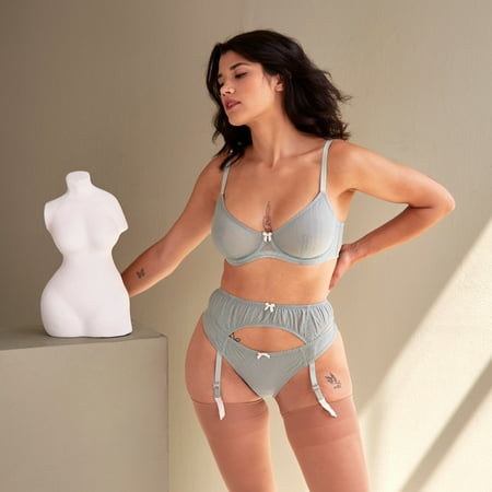 Ina Tartan Leavers Lace Everyday Plunge Bra 34A