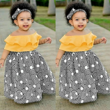 Toddler Kids Girls African Traditional Style Summer Off Shoulder Ruffles Shirt Tops Skirt Ankara Princess Dresses Headband Outfits Set 0-4 Years
Toddler Kids Girls African Traditional Style Summer Off Shoulder Ruffles Shirt Tops Skirt Ankara Princess Dresses Headband Outfits Set 0-4 Years