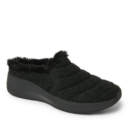 Dearfoams Women s Amaya Sleeper Wedge Indoor/Outdoor Mule Slip Ons