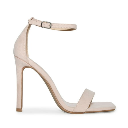 Women s Faux Suede Square Toe Stiletto High Heels (Nude 10)