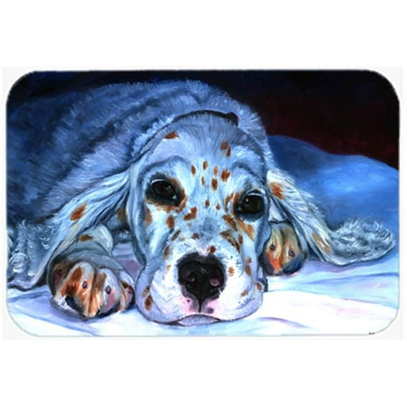 English Setter Pup Glass Cutting Board Large