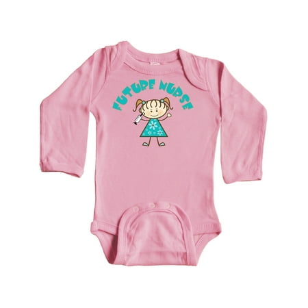 Inktastic Future Nurse Gift Girls Gift Baby Girl Long Sleeve Bodysuit