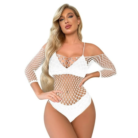 ZMHEGW Sexy Women Long Sleeves Fishnet Bodysuit Mesh Underwear Plus Size Lingerie Sets
ZMHEGW Sexy Women Long Sleeves Fishnet Bodysuit Mesh Underwear Plus Size Lingerie Sets
