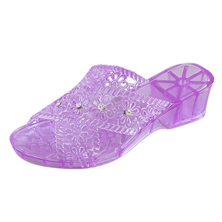 Cathalem Jelly Rhinestone Slippers Medium Heel Flat Thick Sole Casual Shoes Fashion Slippers Purple 40
Cathalem Jelly Rhinestone Slippers Medium Heel Flat Thick Sole Casual Shoes Fashion Slippers Purple 40