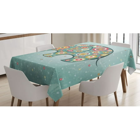 Floral Tablecloth Elephant with Flowers Featured Grunge Heart Backdrop Cute Animal Graphic Art Rectangular Table Cover for Dining Room Kitchen 52 X 70 Inches Teal Baby Blue Red by Ambesonne
Floral Tablecloth Elephant with Flowers Featured Grunge Heart Backdrop Cute Animal Graphic Art Rectangular Table Cover for Dining Room Kitchen 52 X 70 Inches Teal Baby Blue Red by Ambesonne