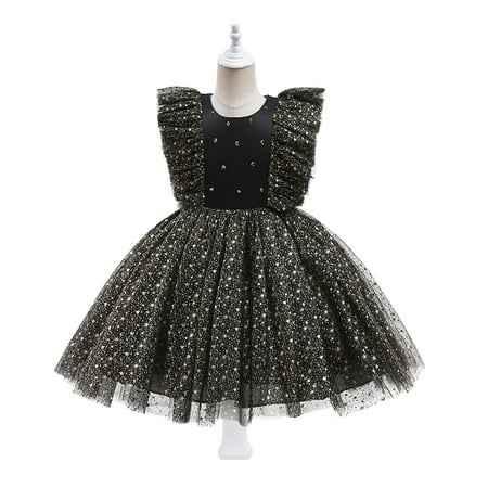 Girls Dresses Size 1-6 T Ruffle Sleeve Girls Flower Girl Dresses for Wedding Birthday Party Dresses for Girls Black 3-4 Years
Girls Dresses Size 1-6 T Ruffle Sleeve Girls Flower Girl Dresses for Wedding Birthday Party Dresses for Girls Black 3-4 Years
