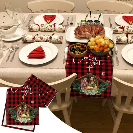 DagobertNiko Christmas Table Runner Nativity Digital Printing Home Holiday Decoration Linen Tablecloth
DagobertNiko Christmas Table Runner Nativity Digital Printing Home Holiday Decoration Linen Tablecloth