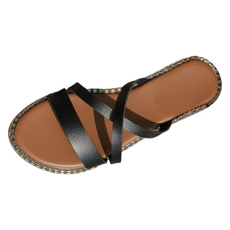 Ediodpoh Women Sandals Fashion New Pattern Solid Color Simple Flat Bottom Slip on Open Toe Comfortable and Lightweight Beach Slippers Womens Sandals Black 8.5(41)
Ediodpoh Women Sandals Fashion New Pattern Solid Color Simple Flat Bottom Slip on Open Toe Comfortable and Lightweight Beach Slippers Womens Sandals Black 8.5(41)