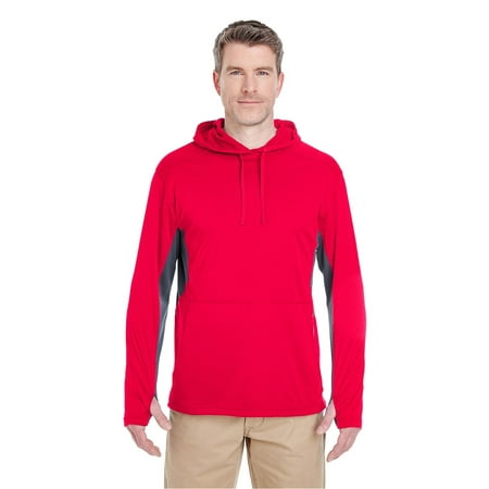 8231 Adult Cool Dry Sport Hooded Pullover - Red/ Charcoal - X-Large