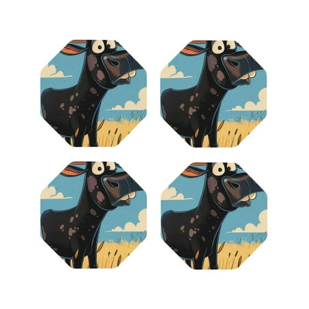 Lukts Whimsical Cartoon Cow Print Leather Drinks Coasters Set of 4 Suitable or Drinks Furniture Protection and Easy Clean up-Octagon
Lukts Whimsical Cartoon Cow Print Leather Drinks Coasters Set of 4 Suitable or Drinks Furniture Protection and Easy Clean up-Octagon