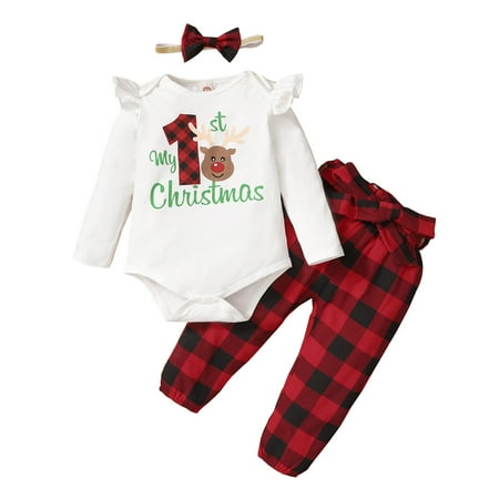 KIMI BEAR Newborn Girls Outfits 9 Months Newborn Girls Autumn Winter Outfits 12 Months Newborn Girls Sweet Christmas Cartoon Print Long Sleeve Romper + Plaid Pants + Headband 3PCs Set White
KIMI BEAR Newborn Girls Outfits 9 Months Newborn Girls Autumn Winter Outfits 12 Months Newborn Girls Sweet Christmas Cartoon Print Long Sleeve Romper + Plaid Pants + Headband 3PCs Set White