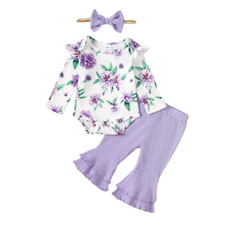 3 Months Baby Girls Clothes 6 Months Girls 3PCS Fall Winter Outfits Set Flower Print Newborn Girls Long Sleeve Top Pants Set with Headband Purple
3 Months Baby Girls Clothes 6 Months Girls 3PCS Fall Winter Outfits Set Flower Print Newborn Girls Long Sleeve Top Pants Set with Headband Purple