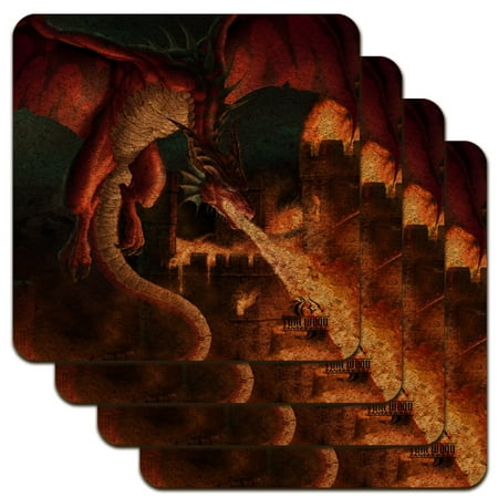 Fire Breathing Red Dragon Castle Fantasy Low Profile Novelty Cork Coaster Set
Fire Breathing Red Dragon Castle Fantasy Low Profile Novelty Cork Coaster Set