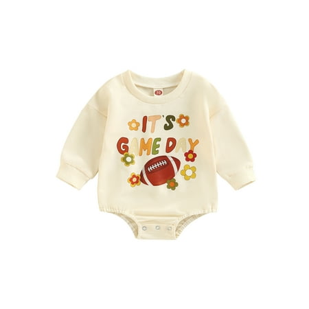 Genuiskids Newborn Baby Girl Boy Rompers Infant Letter Rugby Print Loose Casual Long Sleeve Jumpsuit
Genuiskids Newborn Baby Girl Boy Rompers Infant Letter Rugby Print Loose Casual Long Sleeve Jumpsuit