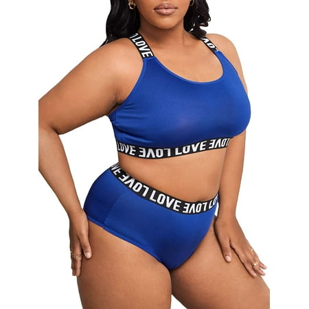 ZWJHGIK Women s Plus Size Letter Print Criss Cross Back Bra and Panty 2 Piece Lingerie Set
ZWJHGIK Women s Plus Size Letter Print Criss Cross Back Bra and Panty 2 Piece Lingerie Set