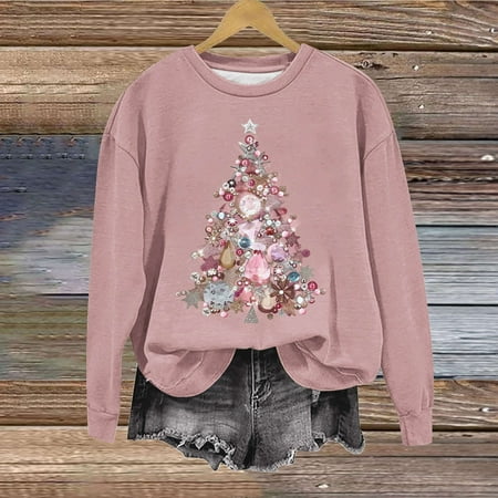 orders placed by me Christmas Sweatshirt for Women Vintage Xmas Graphic Crewneck Long Sleeve Shirts Festivals Clothes Casual Loose Fit Reindeer Pullover Tops