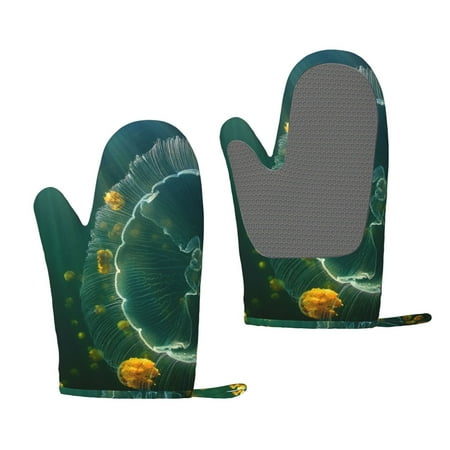 Zeuib Jelly Fish Print Oven Mitts Oven Gloves with Non-Slip Silicone Heat and Slip Resistant Cooking Mitt Set for Cooking and Baking (2 Count)
Zeuib Jelly Fish Print Oven Mitts Oven Gloves with Non-Slip Silicone Heat and Slip Resistant Cooking Mitt Set for Cooking and Baking (2 Count)