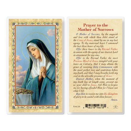 Mother of Sorrow Gold-Stamped Laminated Catholic Prayer Holy Card with Prayer on Back Pack of 25
Mother of Sorrow Gold-Stamped Laminated Catholic Prayer Holy Card with Prayer on Back Pack of 25