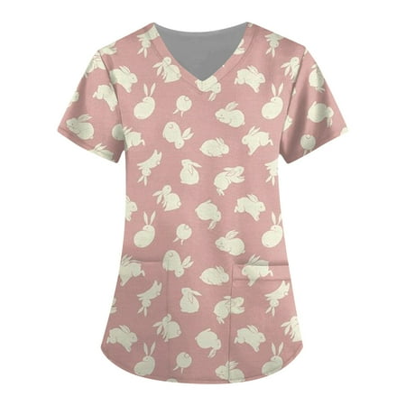 CHMORA Scrub Top Women Lace-up V Neck Cartoon Pattern Tops Nursing Working Uniform Short Sleeve T-Shirts Watermelon Red 5XL
CHMORA Scrub Top Women Lace-up V Neck Cartoon Pattern Tops Nursing Working Uniform Short Sleeve T-Shirts Watermelon Red 5XL