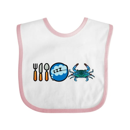 Inktastic Eat Sleep Eat Crab Gift Baby Boy or Baby Girl Bib