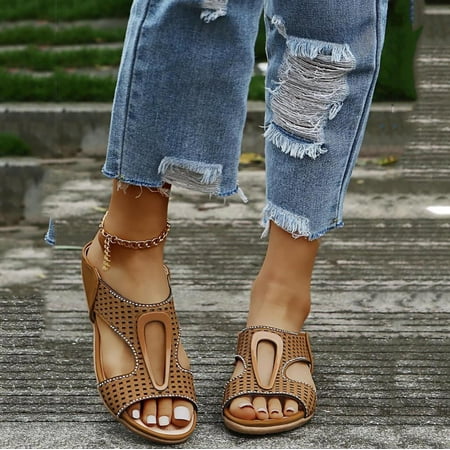 Todqot Sandals Women- Flat Summer Fishmouth Quick-drying Anti-slip Casual Beach Slippers Brown 36
Todqot Sandals Women- Flat Summer Fishmouth Quick-drying Anti-slip Casual Beach Slippers Brown 36
