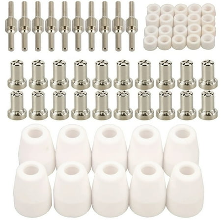 60Pcs PT31 LG40 Plasma Cutter Electrode Tips Cup Extended Nickel Plated Kit