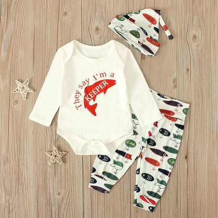 Juebong Baby Jumpsuit Savings Newborn Infant Boy Fishing Hunting Tops Romper Pants Hat Outfits Fisherman Set
Juebong Baby Jumpsuit Savings Newborn Infant Boy Fishing Hunting Tops Romper Pants Hat Outfits Fisherman Set