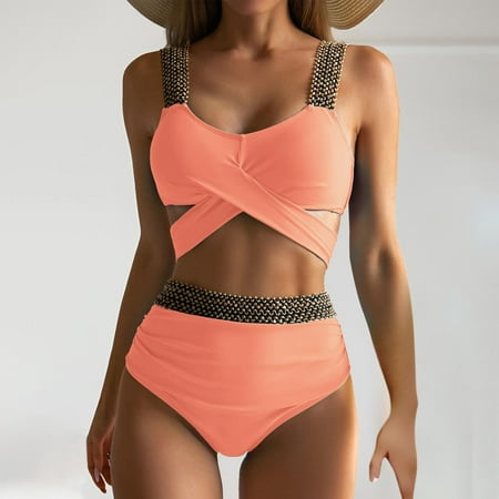 Finelylove Two Piece Swimsuit For Women Lightly Lined Sport Bra Style Bikini Pink M
Finelylove Two Piece Swimsuit For Women Lightly Lined Sport Bra Style Bikini Pink M