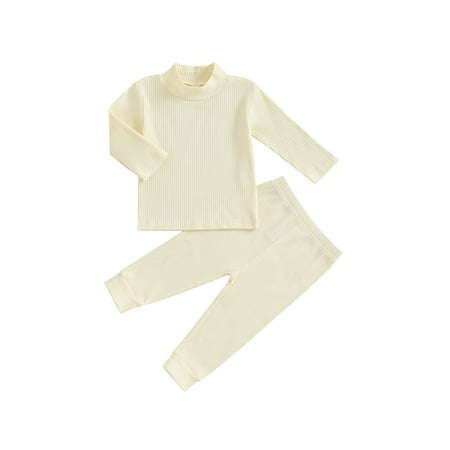Meihuid Baby 2Pcs Fall Outfits Long Sleeve Mock Neck Ribbed Tops and Pants Set
Meihuid Baby 2Pcs Fall Outfits Long Sleeve Mock Neck Ribbed Tops and Pants Set