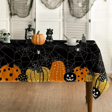 Halloween Tablecloth 60x60 Inch Square Jack-O-Lantern Pumpkin Cobweb Scary Themed Black Washable Table Cover for Party Picnic Dinner Decor 
Halloween Tablecloth 60x60 Inch Square Jack-O-Lantern Pumpkin Cobweb Scary Themed Black Washable Table Cover for Party Picnic Dinner Decor