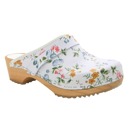 BJORK Maja Open Back Wood Leather Clogs (Linnea - EU37)