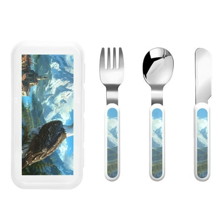 Gaeub Majestic Eagle Over Castle Print 3-Piece Children Knife Spoon Fork Set Stainless Steel Child Flatware Set Kids Utensils Set with Case for Lunch Box (Fork Spoon Knife Combo)
Gaeub Majestic Eagle Over Castle Print 3-Piece Children Knife Spoon Fork Set Stainless Steel Child Flatware Set Kids Utensils Set with Case for Lunch Box (Fork Spoon Knife Combo)