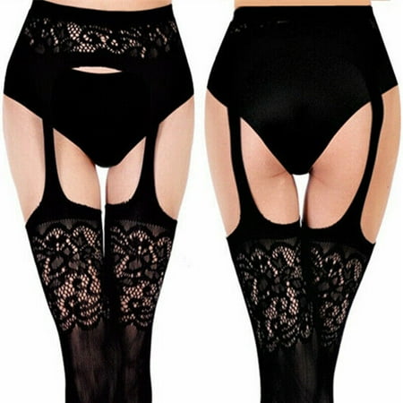 Women Garter Belts Pantyhose Stockings Floral Tights Hosiery Socks Thigh Highs