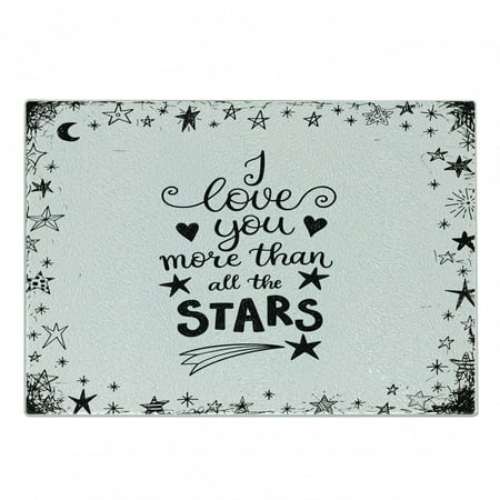 I Love You More Cutting Board Framework with Doodle Star Shapes Hand Lettered Phrase for Love Decorative Tempered Glass Cutting and Serving Board Small Size White Charcoal Grey by Ambesonne
I Love You More Cutting Board Framework with Doodle Star Shapes Hand Lettered Phrase for Love Decorative Tempered Glass Cutting and Serving Board Small Size White Charcoal Grey by Ambesonne